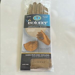 Isotoner Full Finger Seamless Support Therapeutic Gloves in Camel XS NWT